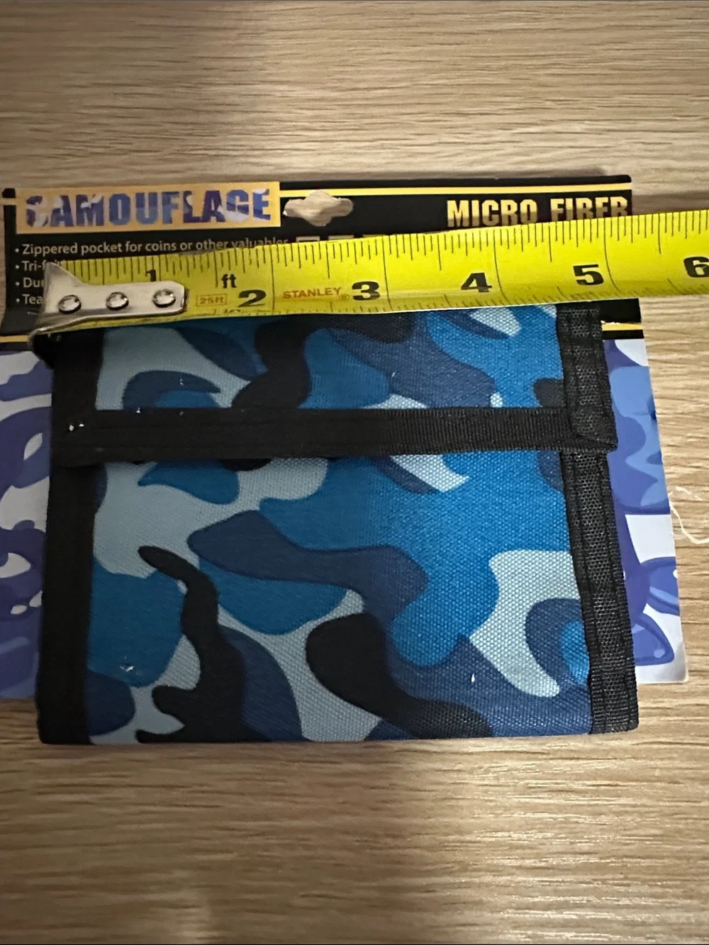 NWT Kids Blue Camouflage Trifold Wallet DM Merchandising Camo